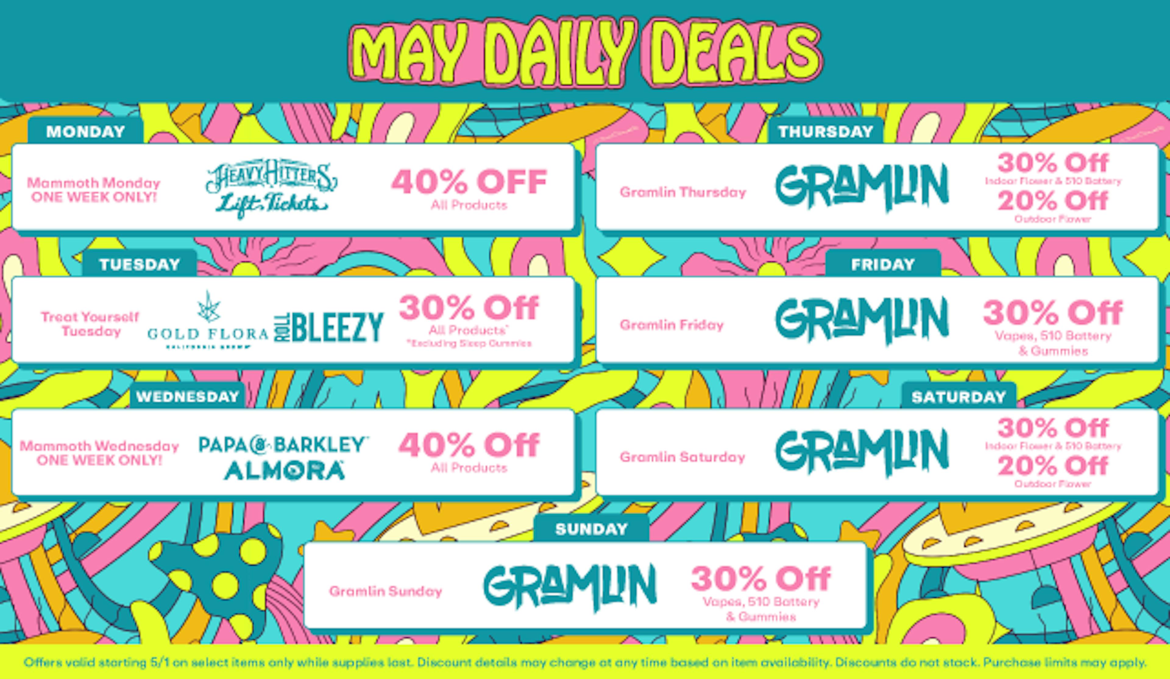 May Daily Deals - Up to 40% off