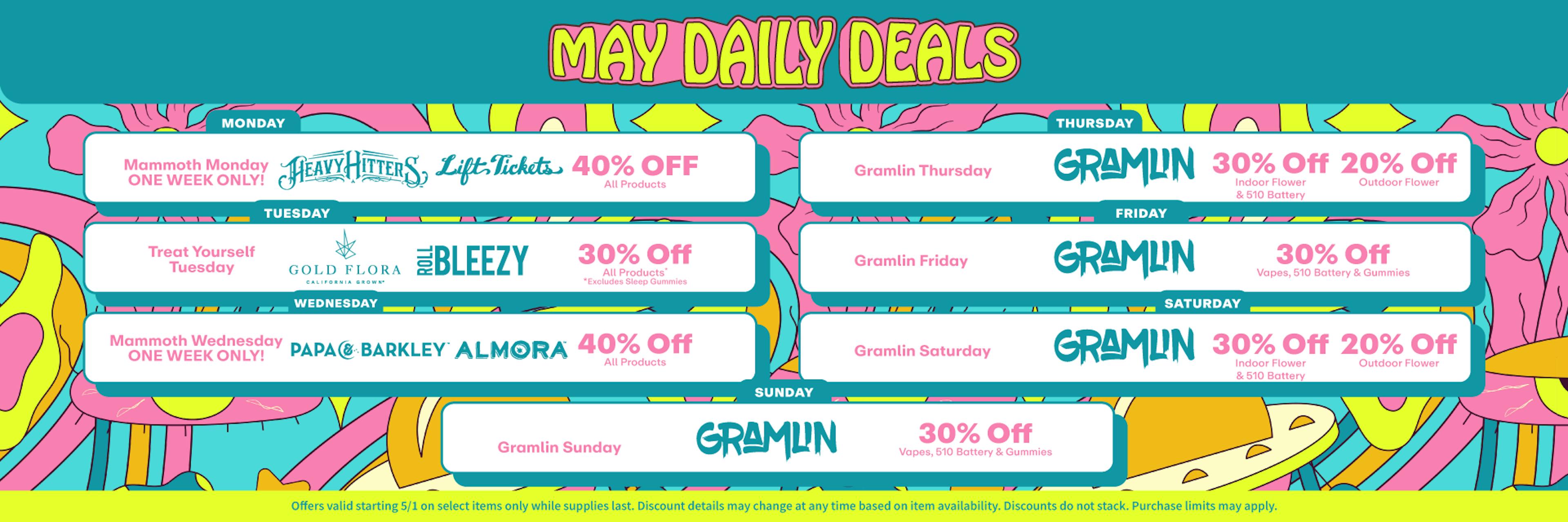 May Daily Deals - Up to 40% off