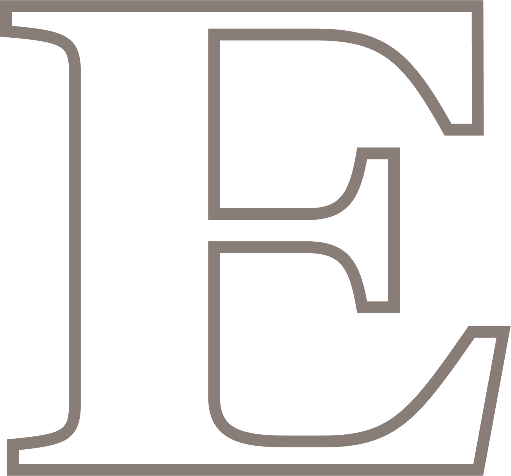 Outline of the letter E on a transparent background.