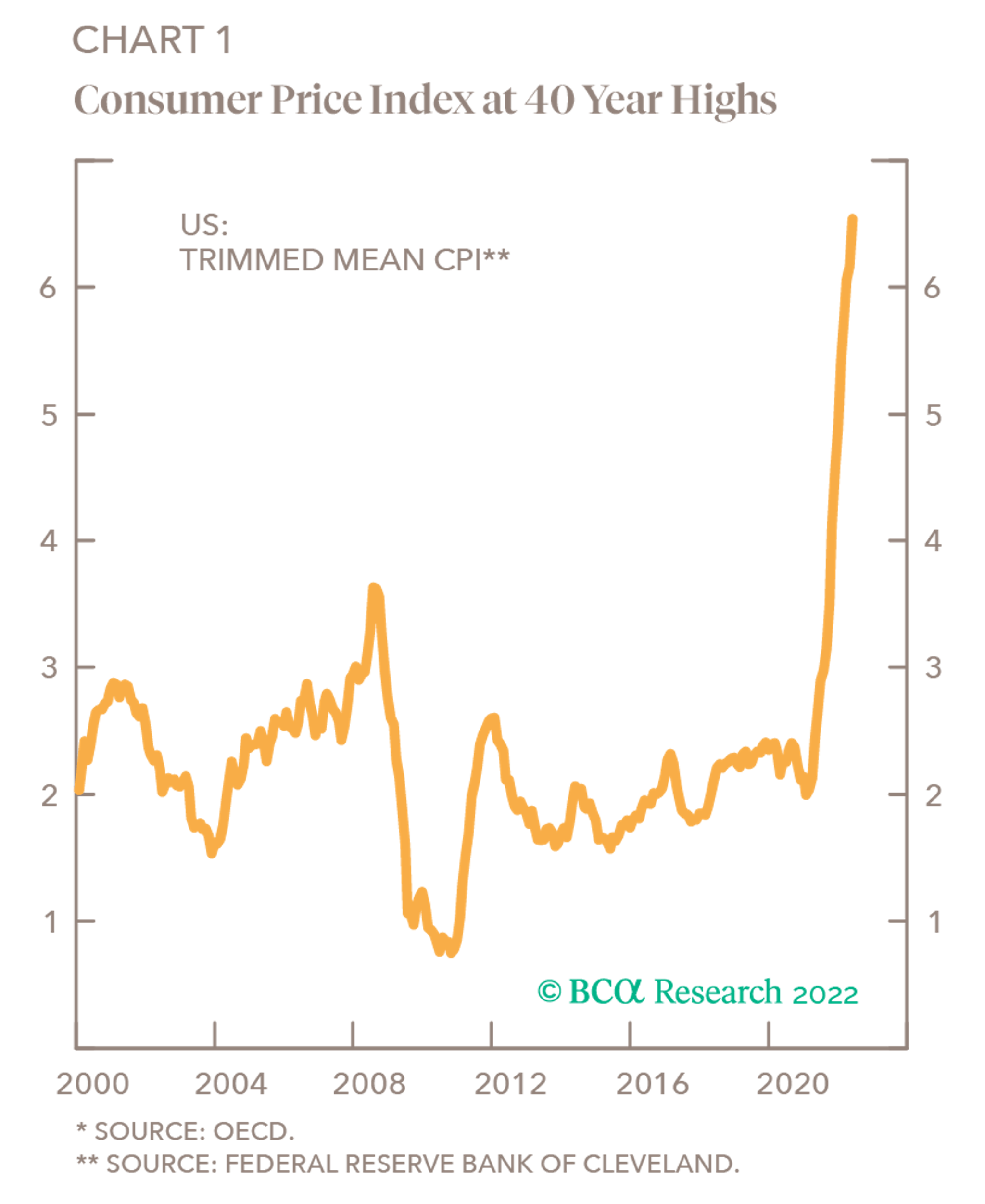 Graph depicting Consumer Price Index at 40 Year Highs