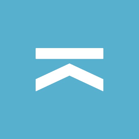 Blue background with white K