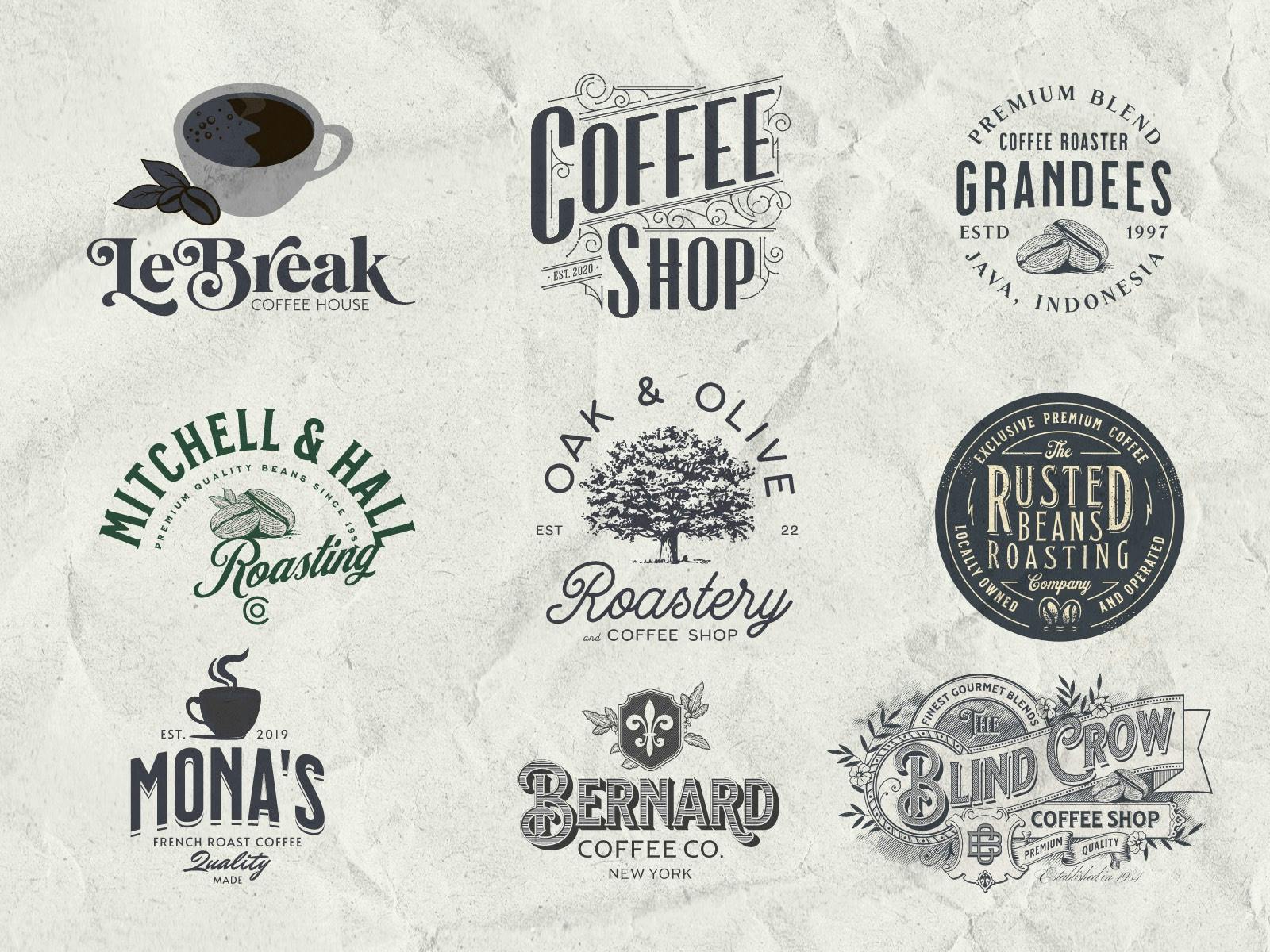 Memorable collection of coffee logo templates