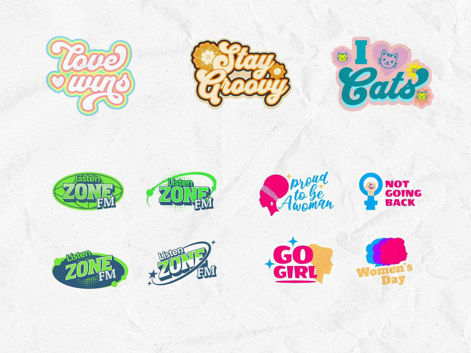 Customizable Sticker Logo Templates - Kittl