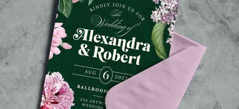 Floral wedding invitation card tutorial.