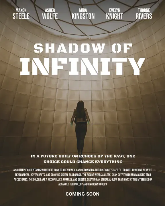 Shadow of Infinity movie poster design by Matesero using shadows to add dramatic depth- Kittl.webp