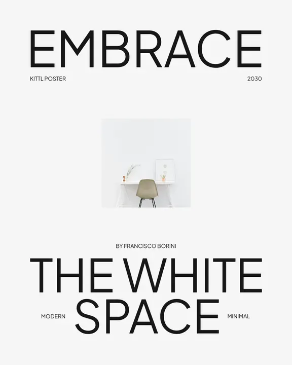 Embrace the white space poster design template by Sitintahitam - Kittl