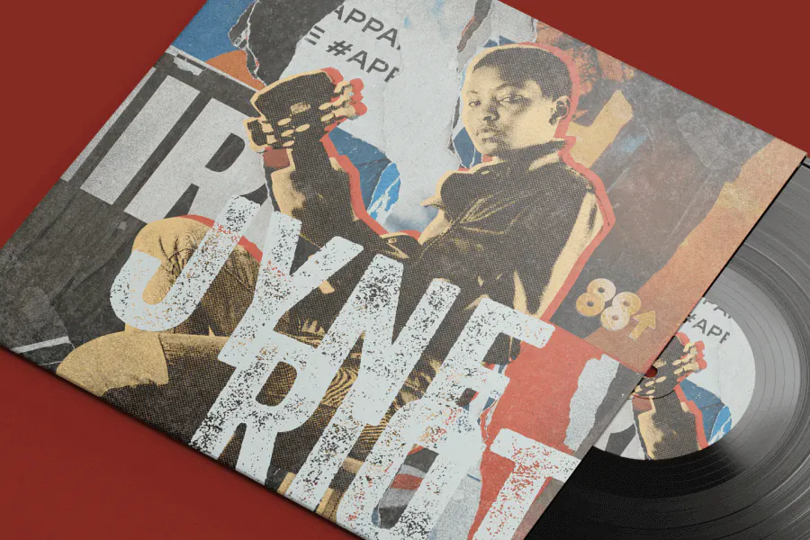 An album design with textures as one of the 7 elements of art - Kittl