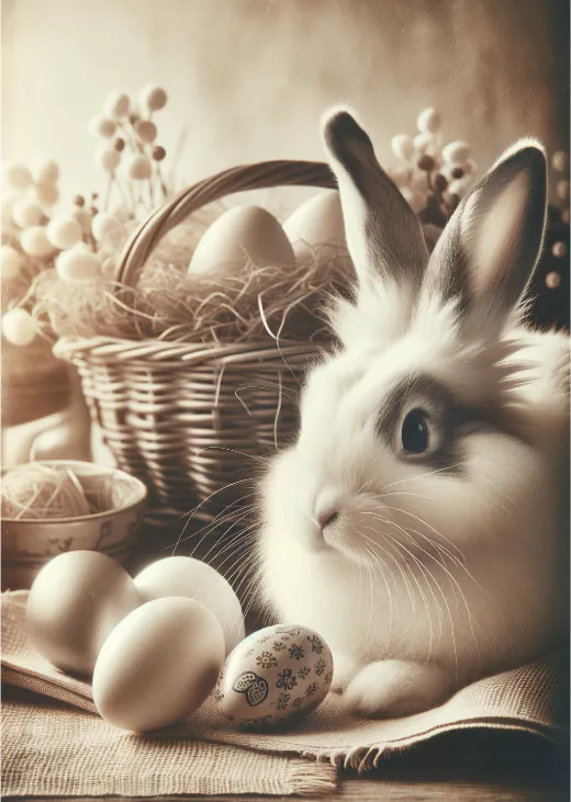 Free vintage Easter bunny image by Kittl
