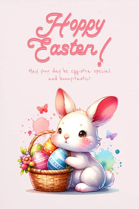 Playful illustration style Hoppy Easter card design template by Novendi Prasetya - Kittl