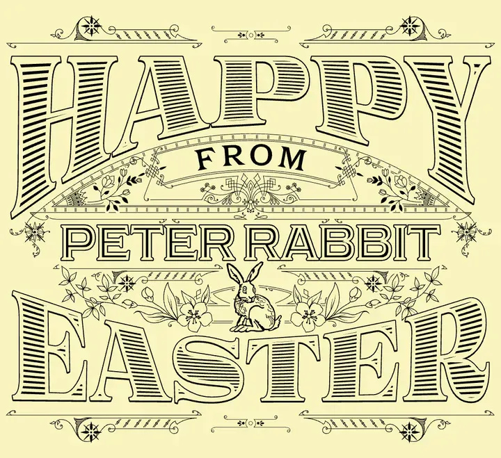 Vintage-inspired Happy Easter Peter Rabbit Poster Design Template by rpwines - Kittl