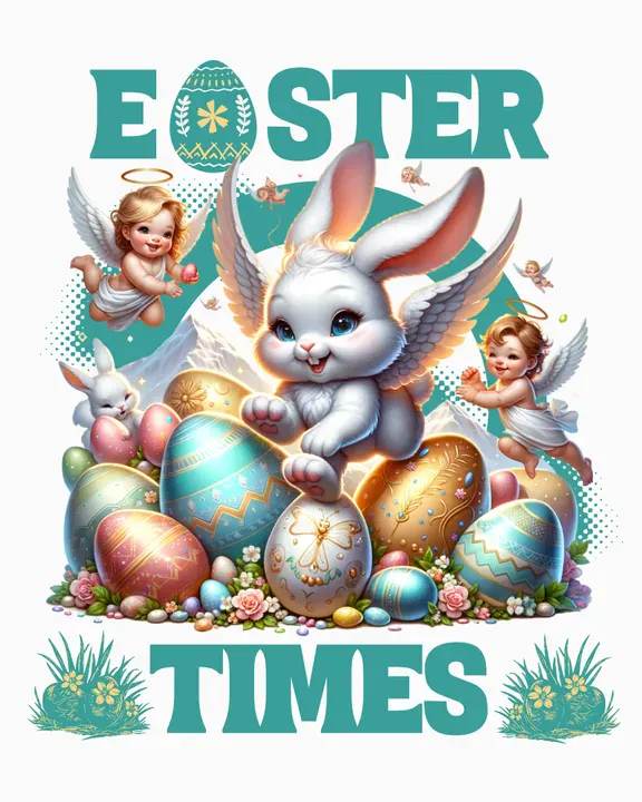 Easter times T-shirt design templates using AI generated image by Null Studio - Kittl
