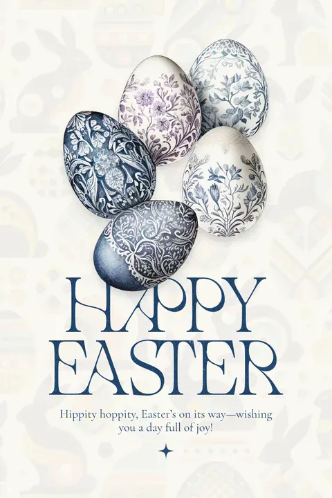 Minimalist happy easter design template by Novendi Prasetya - Kittl