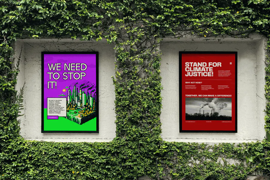 A city skyline drowning in smog can emphasize pollution - Kittl