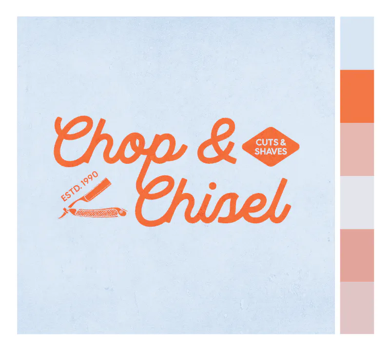 Color palette example in warm and cool colors