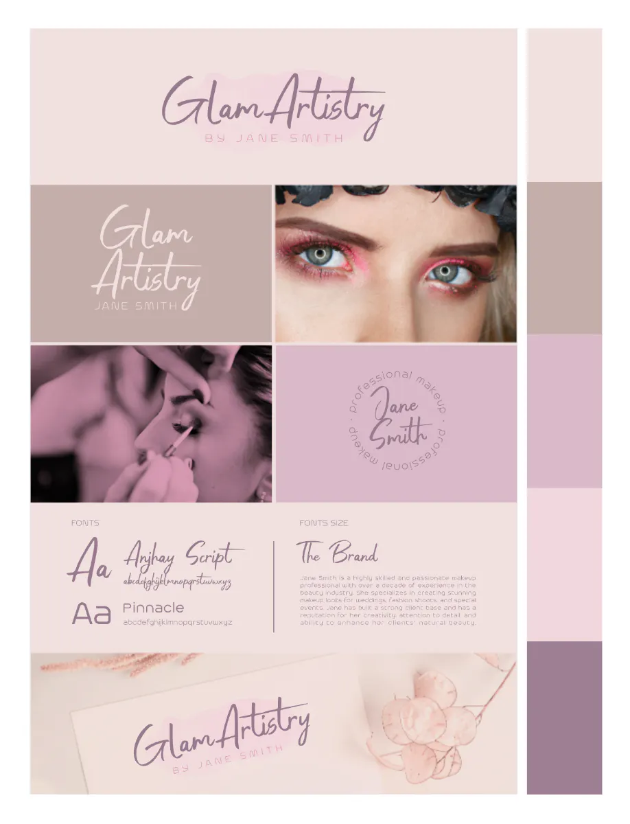 Monochrome color palette example