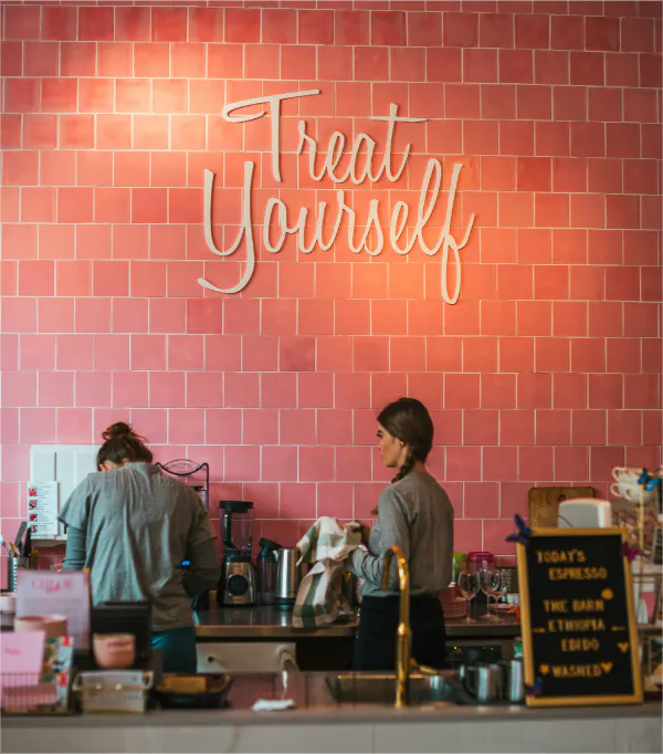 Warm colors in restaurant