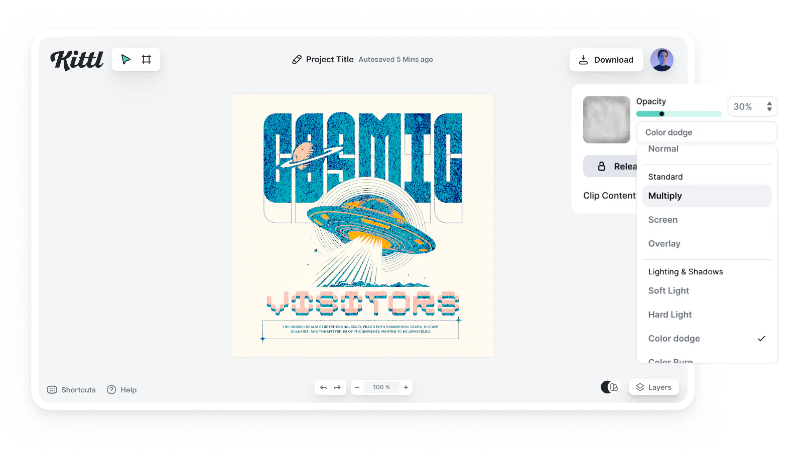 Blending modes in Kittl