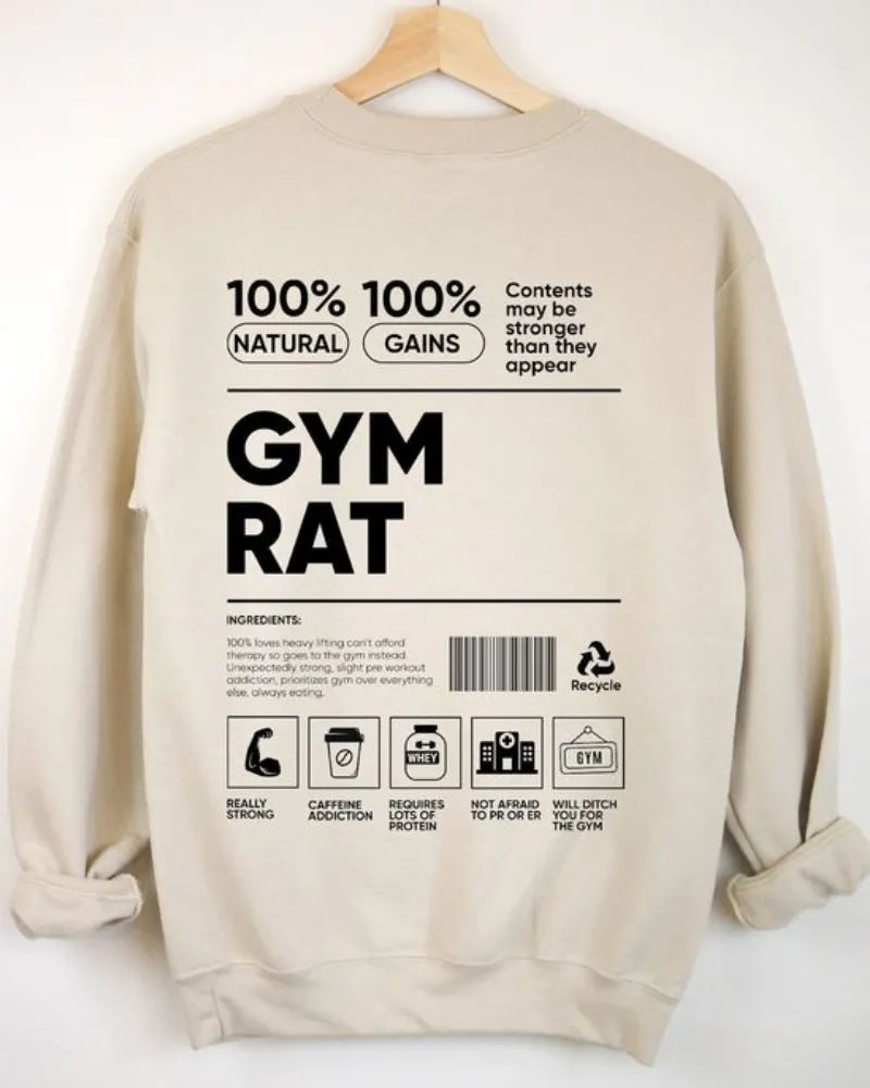 utilitarian graphic design trend on a sweatshirt