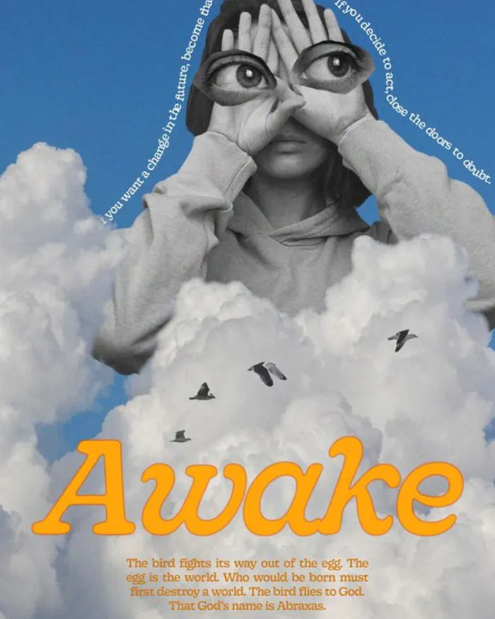 Surrealism graphic design trendy poster