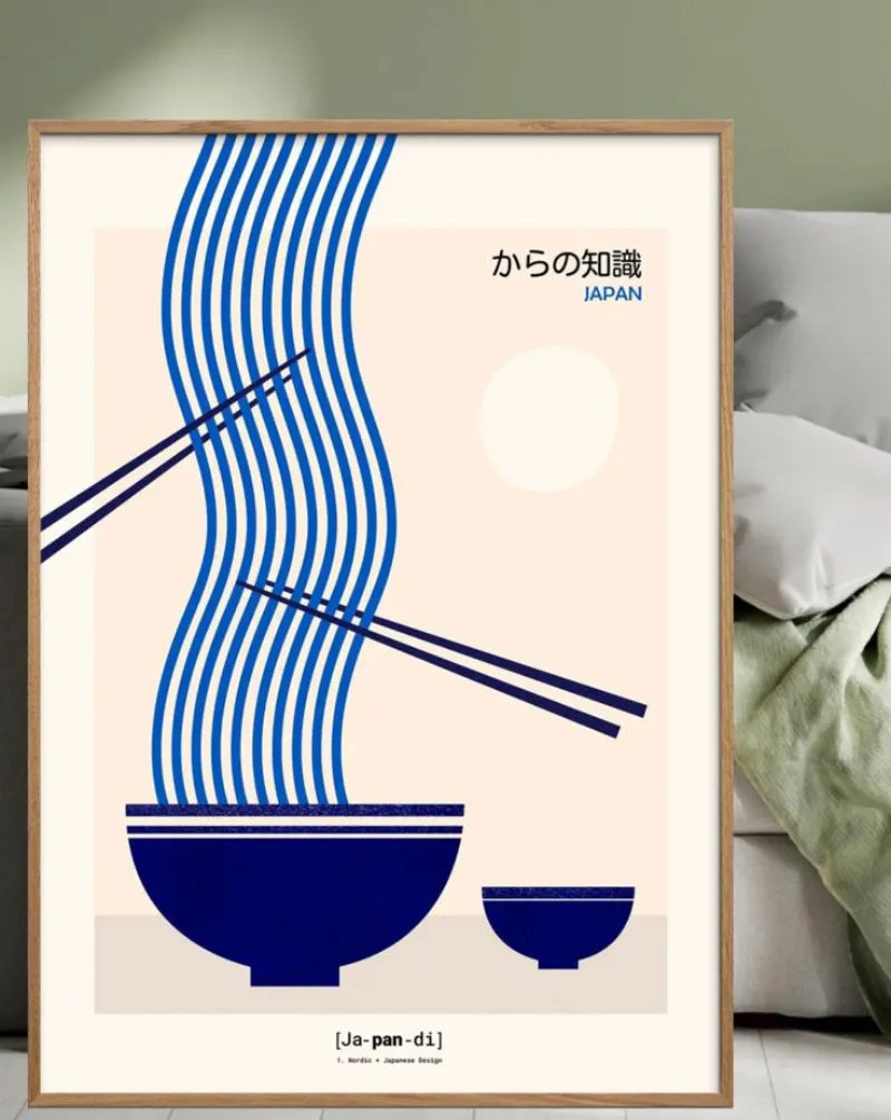 Japandi art poster design trend