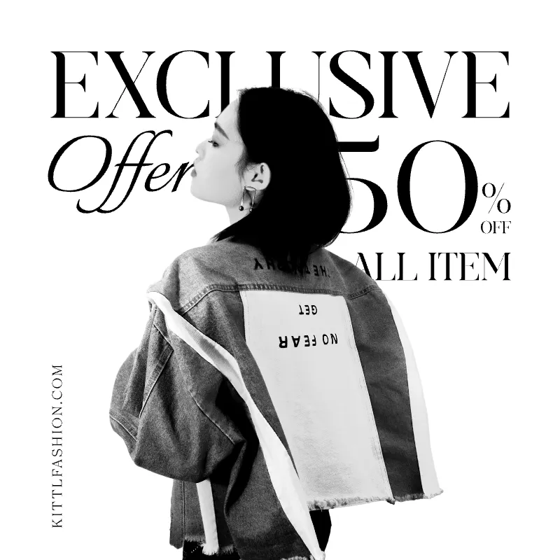 Black and white graphic design in marketing