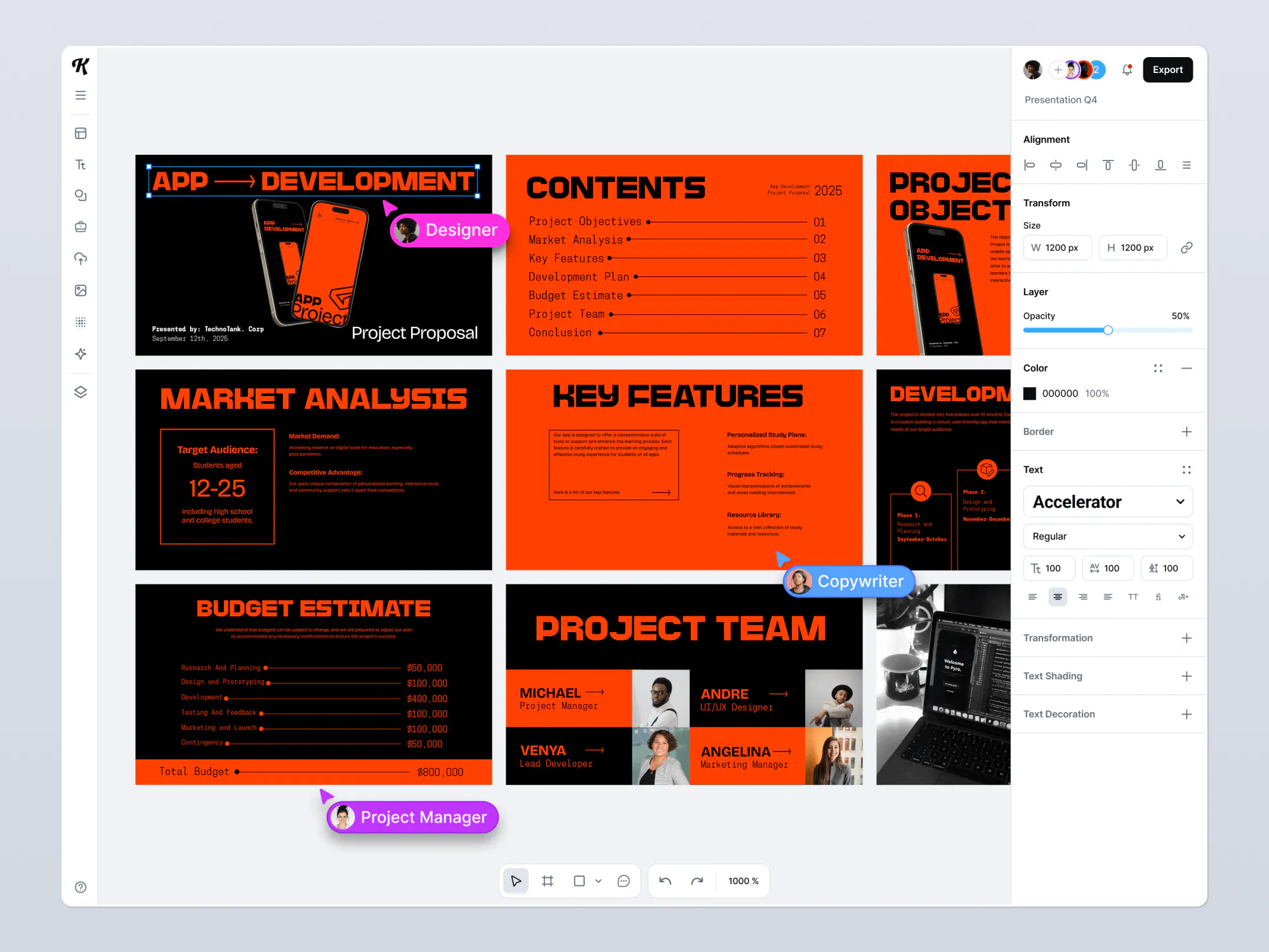 Real-time collaboration design feature