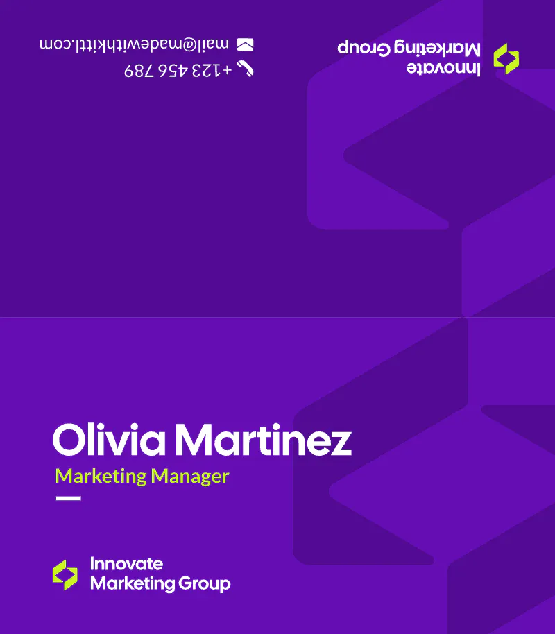 Modern business card template purple design