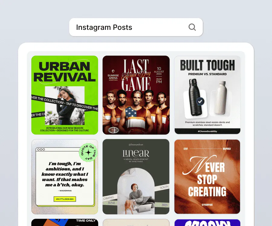 An array of Kittl templates ready to assist you to keep up with the new Instagram update 2025 - Kittl