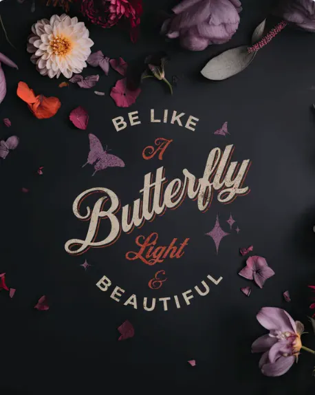 Be like a butterfly poster design template by Miftah Amri - Kittl