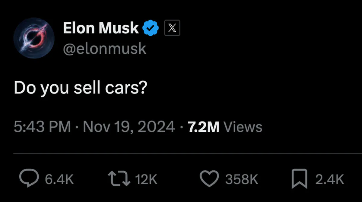 Elon Musk's tweet on Jaguar rebranding - Kittl