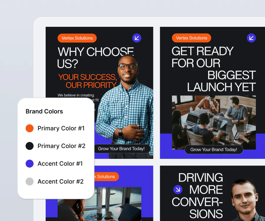 How to design Instagram Feed step 1: Stick to a consistent color palette whenever you create a design using your Instagram post template - Kittl