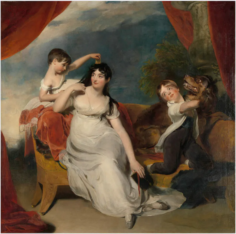 Neo-classical art "Maria Mathilda Bingham with Two of her Children" by Sir Thomas Lawrence