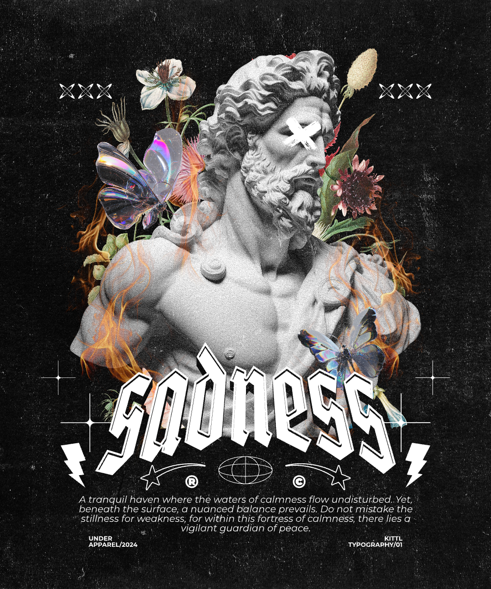 Flowers and markings on a classic style roman sculpture