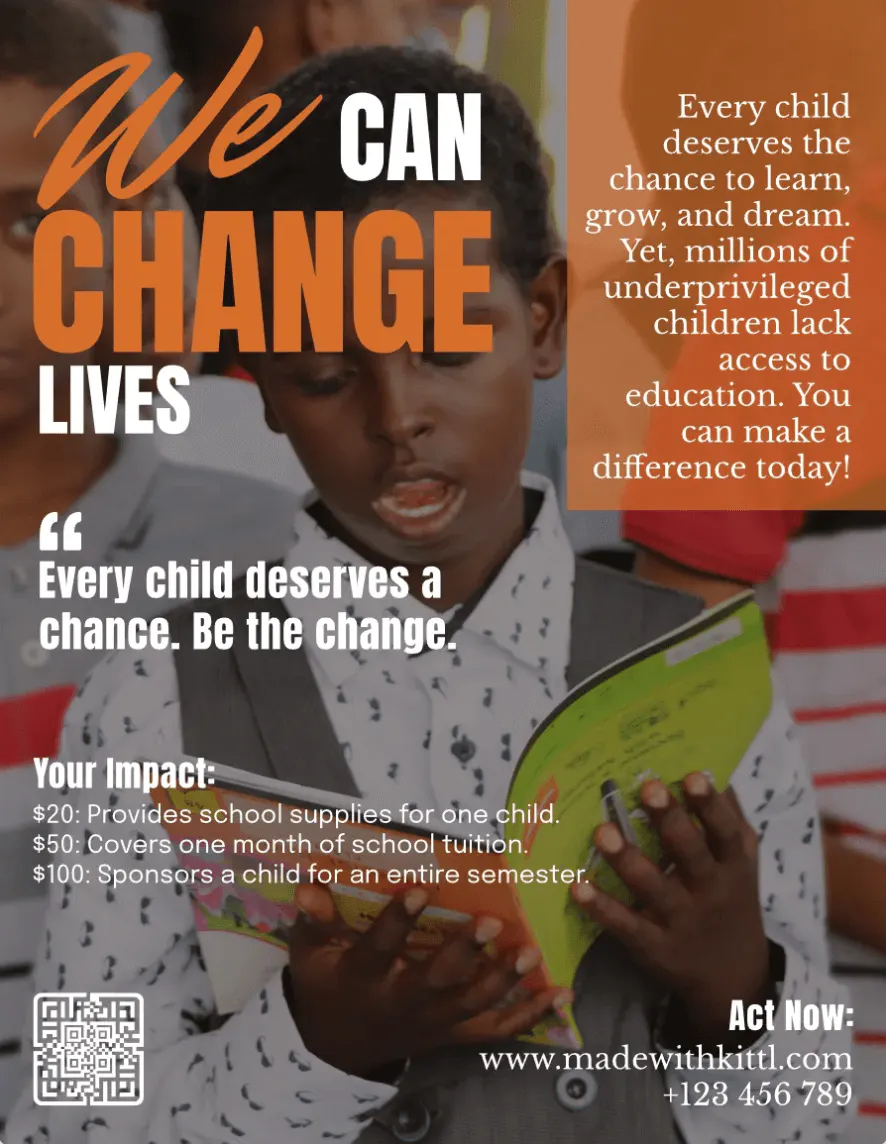 We can change lives fundraising one-pager example