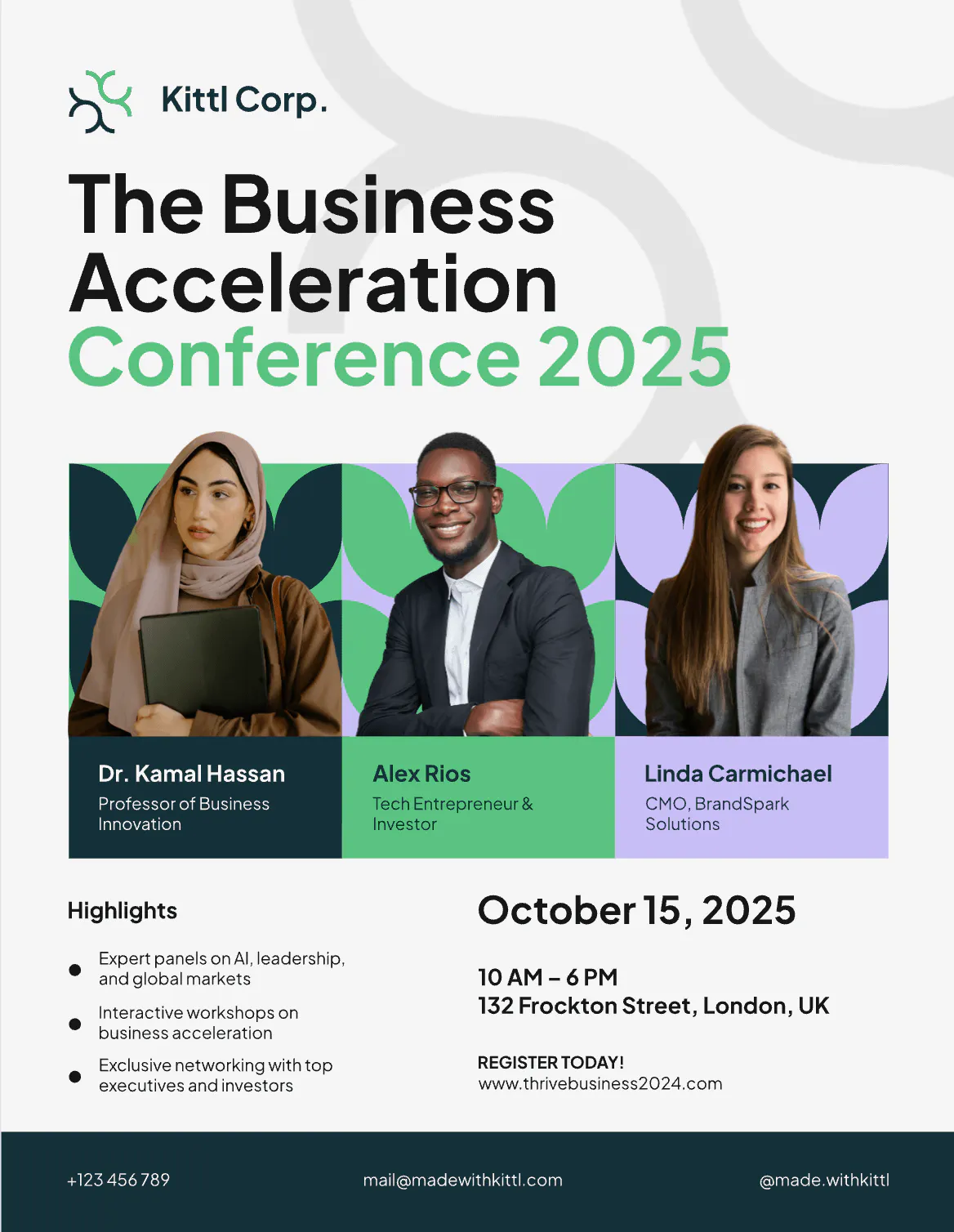 Business conference event one-pager