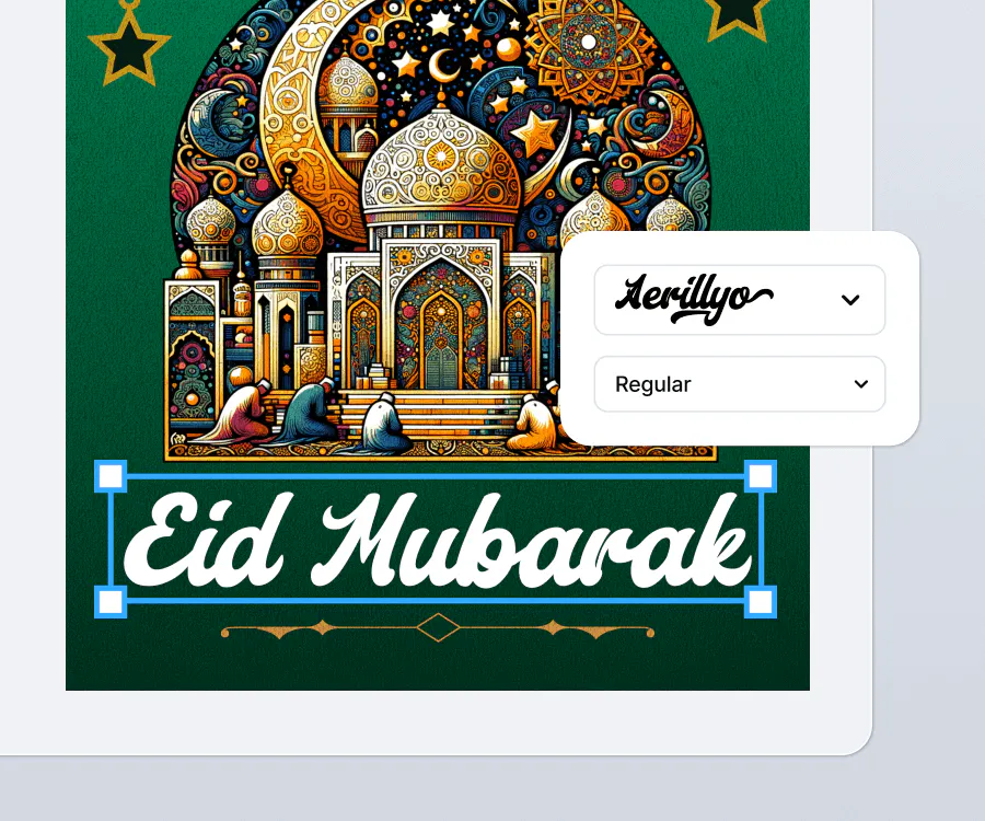 Traditional Eid Mubarak Card Example Easy, Free, and Customizable