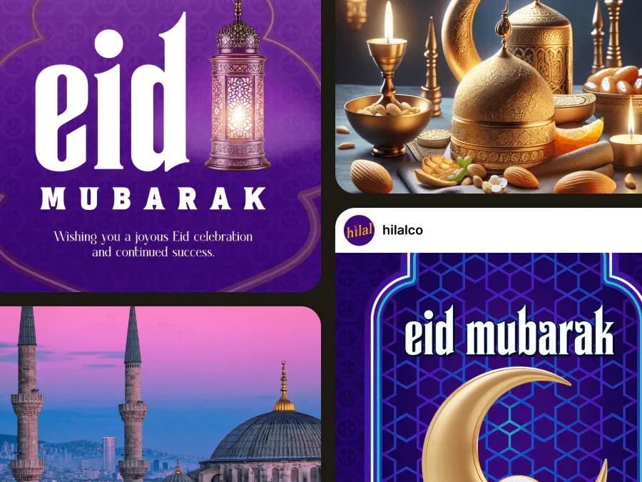 Eid Mubarak cards and wishes throughout your social media platforms