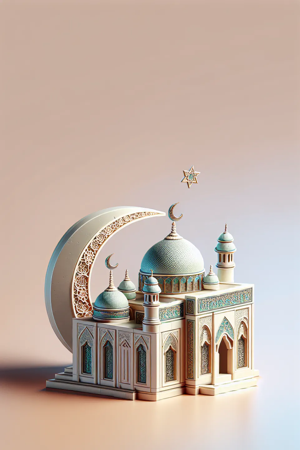 Eid Mubarak AI Image Generator mosque exterior minimalist