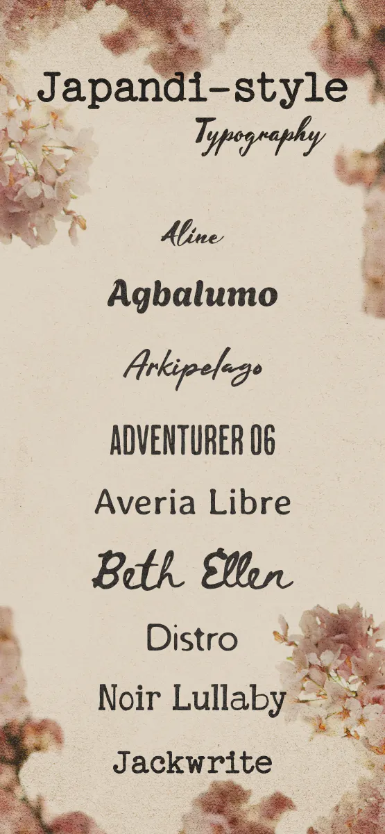 Preview of fonts from the curated list