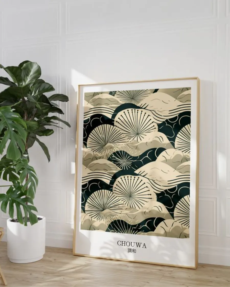 Japandi style art mockup