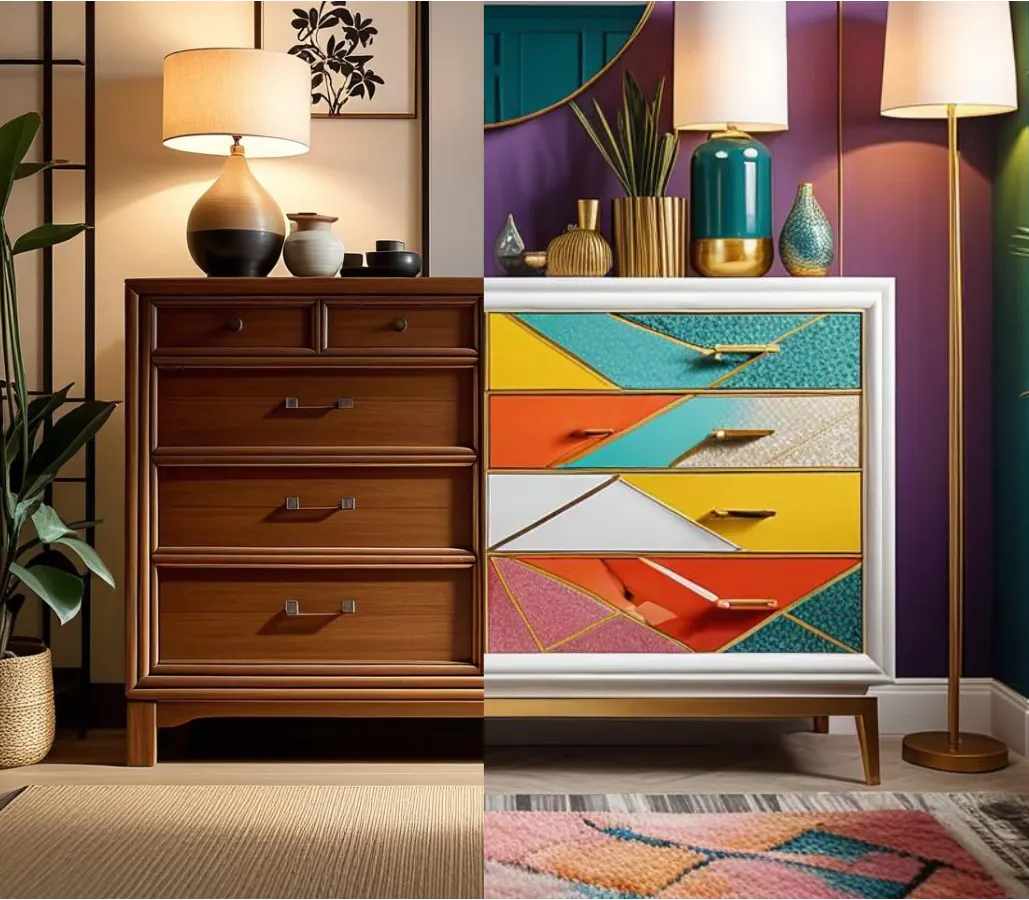 Japandi style interior design vs maximalist