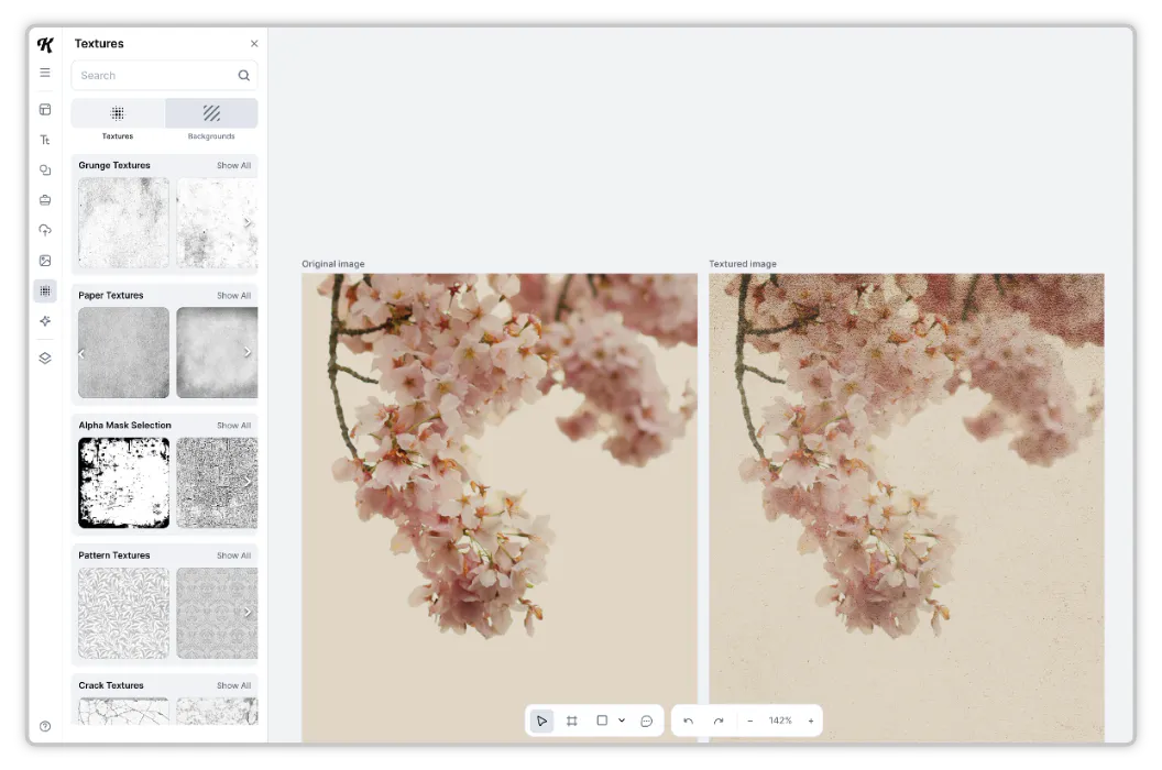 Texture added to an image