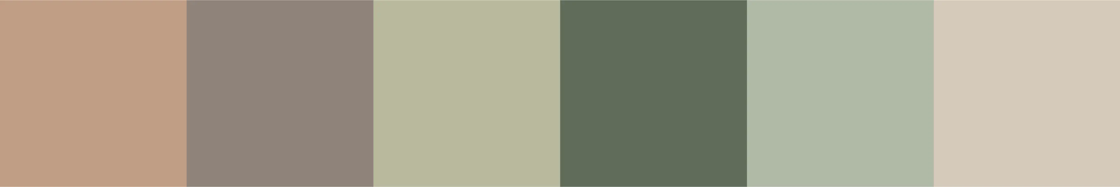 Japandi color palette of muted greens