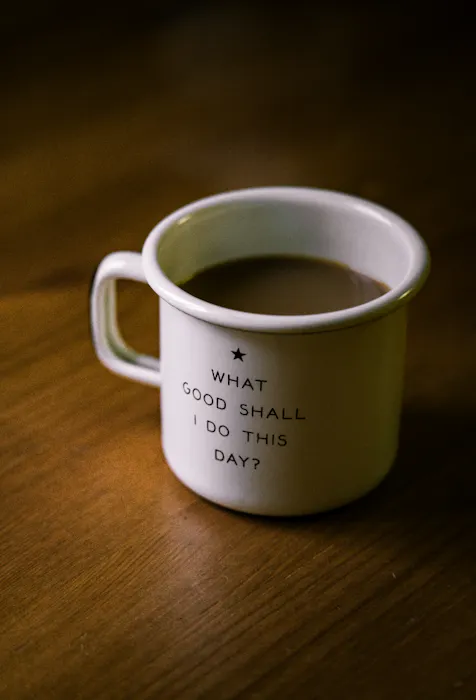 Free Good Friday photo of an uplifting quote in a mug - Kittl