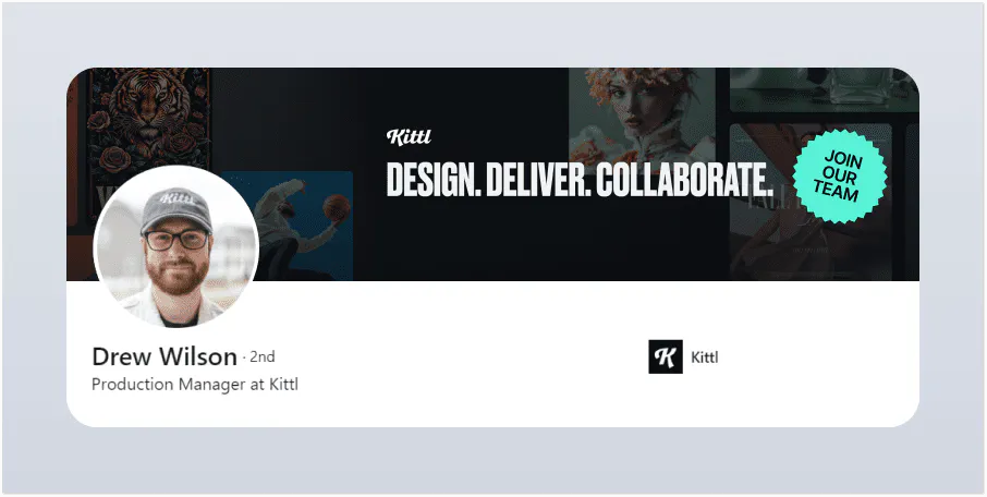 LinkedIn Profile Example of Kittl Drew Wilson
