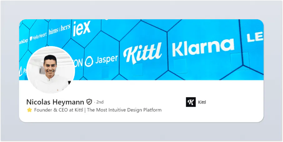 LinkedIn Profile Example of Kittl Nicolas Heymann