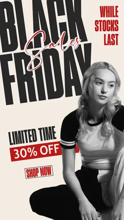 Black Friday Custom Instagram Reel Cover Design Template - Kittl