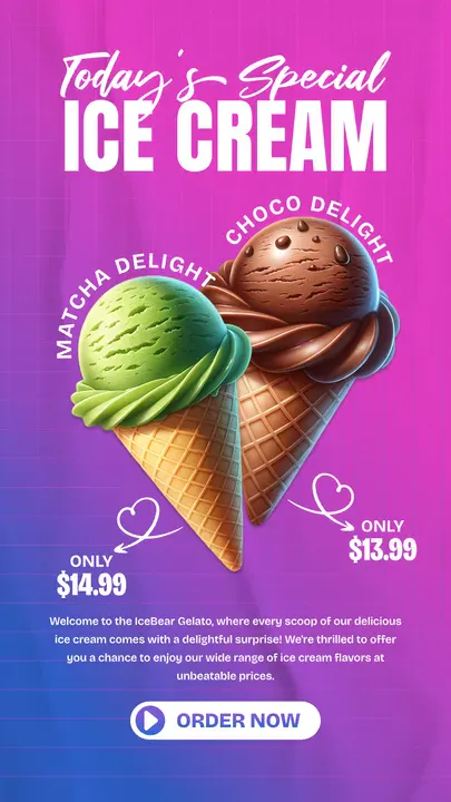 Ice Cream Marketing Custom Instagram Reel Cover Design Template - Kittl