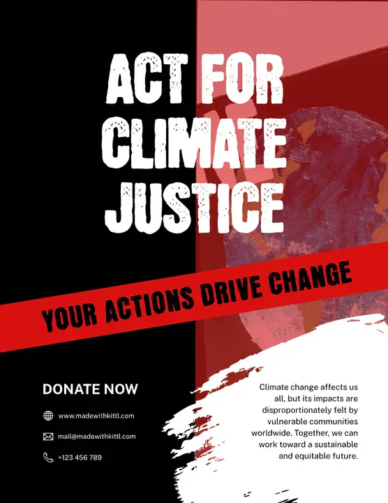 Ynsect Moksha Regular & Public Sans Regular font pair in an act for climate justice poster - Kittl