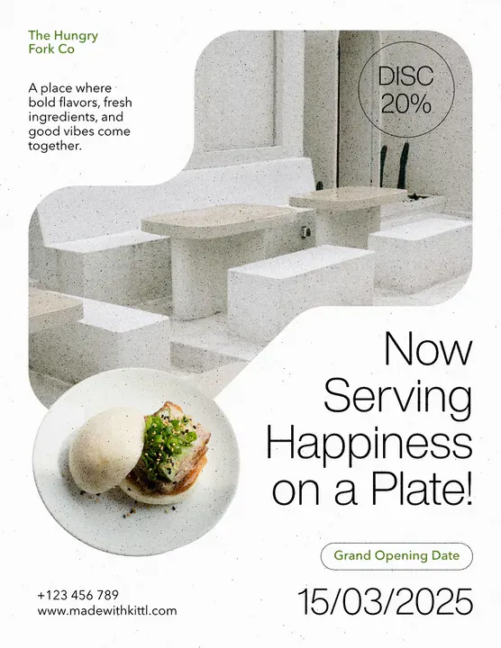 Helvetica Now & Avenir Next font pair in a minimalist poster for restaurant promotional poster - Kittl